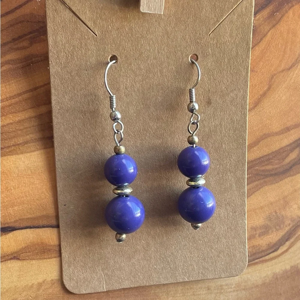 Chic Purple Beaded Earrings
